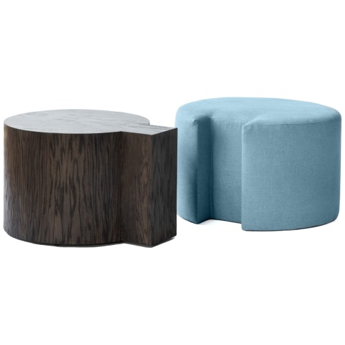 BRANAGH COFFEE TABLE upholstered female, male is smoked grey oak, separated