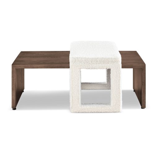 PIMLICO bespoke coffee table with accompanying bench ottoman