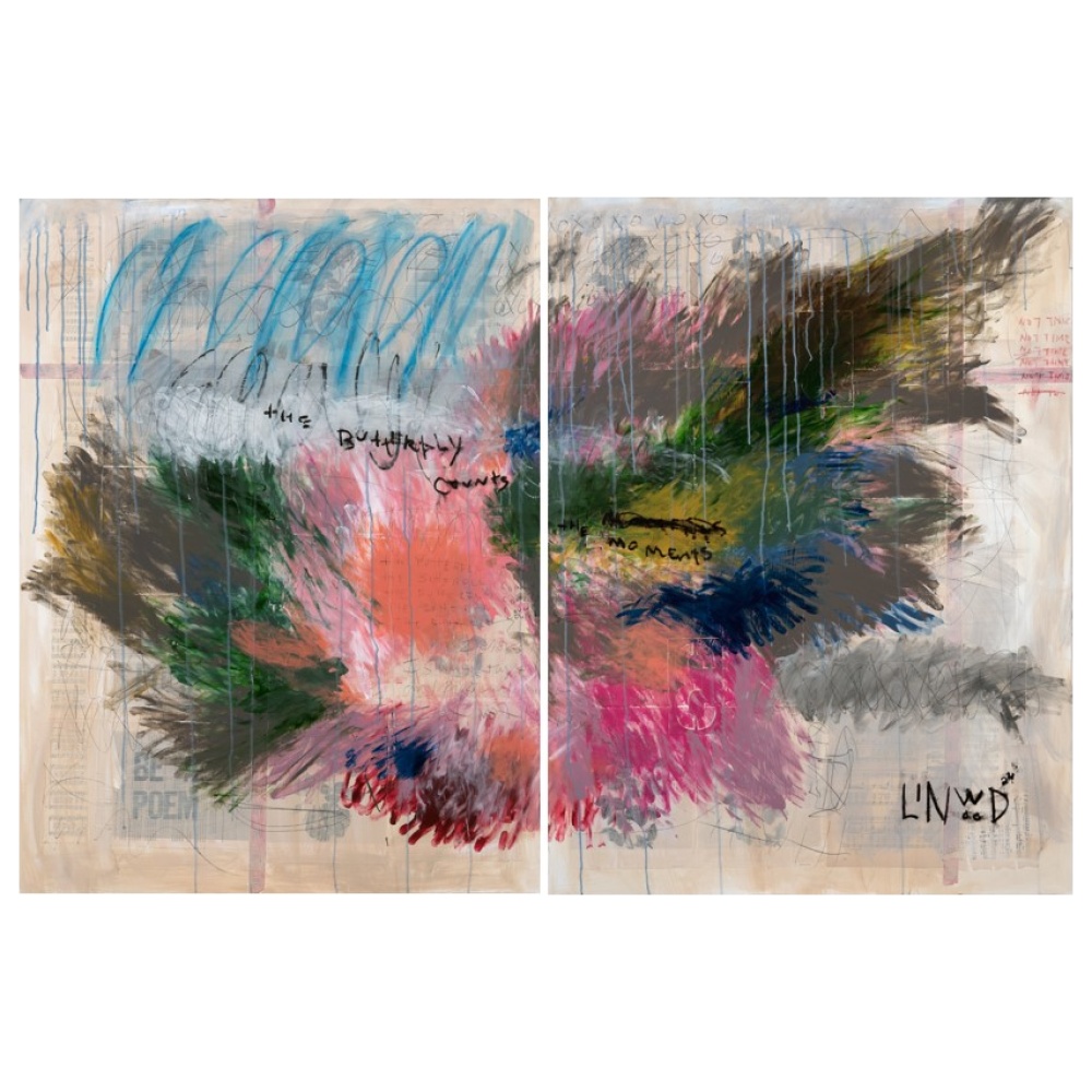 The-butterfly-counts-the-moments, Original Art Diptych