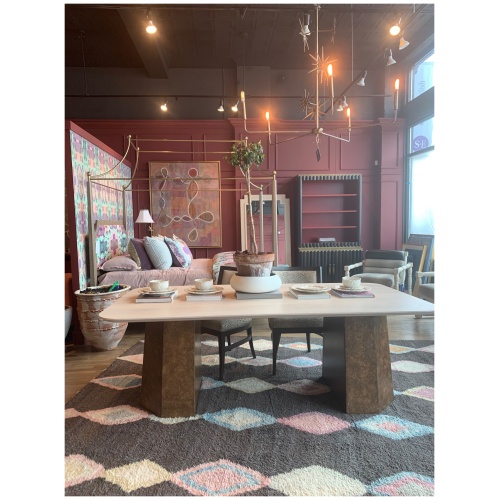 Contessa Dining Table, Metal Sample